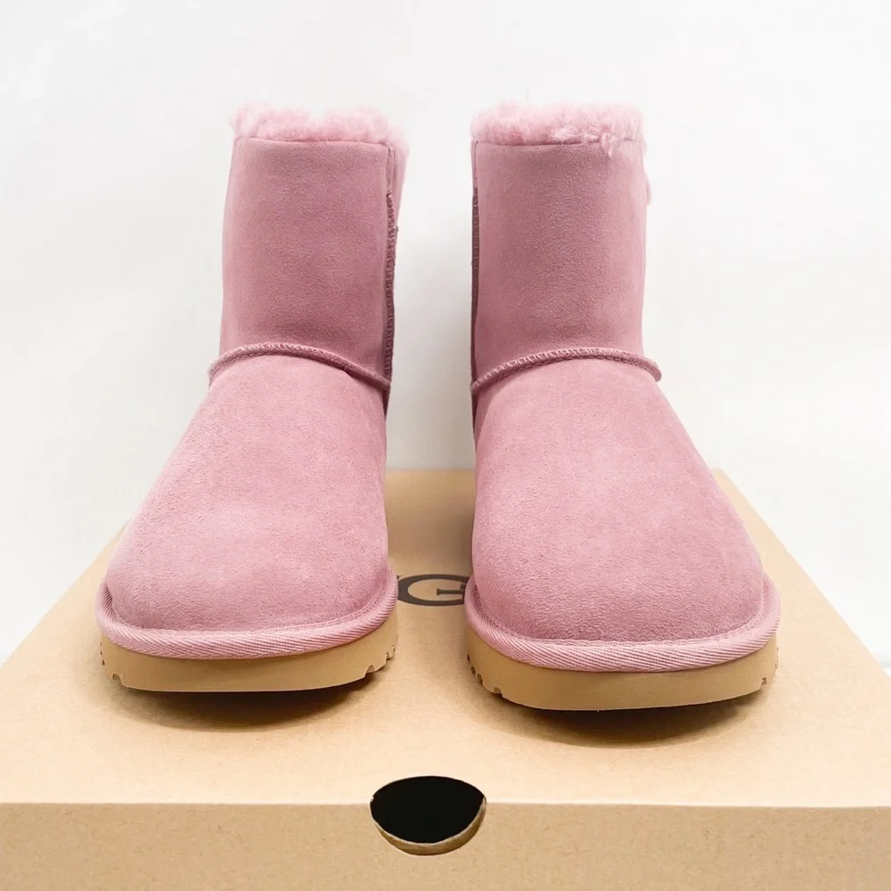 UGG Mini Bailey Bow Splatter Boots Color Urchin - Picture 3 of 15